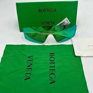 Men's Bottega Veneta futuristic shield sunglasses made in Italy